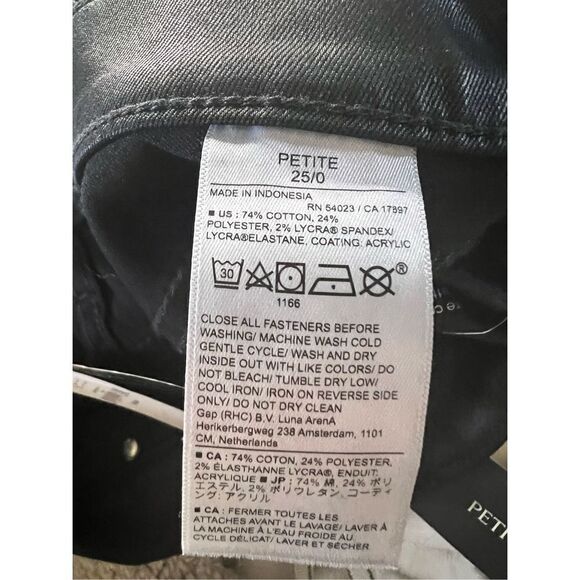 Banana Republic Women's Black High-Rise Slim Straight-Leg Jeans Petite 25/0 NWT - Picture 5 of 6